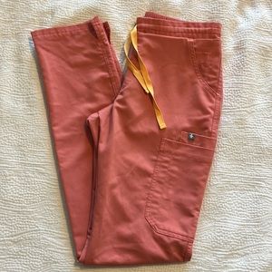 Figs XS tall yola scrub pants coral